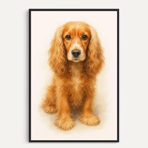 Cocker Spaniel Watercolor Dog Print, Digital Download Wall Art, Pet Portrait Decor, Instant Download, Dog Lover Gift. Nursery Decor. Dog Art