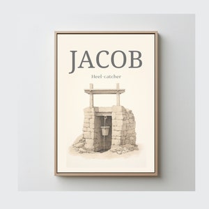 Jacob of Scripture Digital Wall Art. Jacob&#39;s well Bible Print. Instant Download Christian Home Decor. Vintage Scripture Digital Art Decor