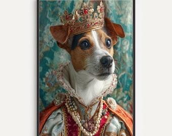 Ritratto del cane Jack Russell della Regina: Arte reale degli animali domestici del Rinascimento (Download digitale)
