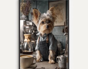 Dog Portrait Wall Art Cute Dog Digital Print Lovable Home Décor Art Pet Lovers Gift Adorable Dog Portrait Nursery Décor Yorkie Print Art