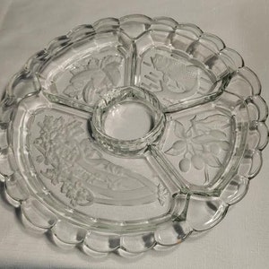 Benedict Proctor Scalloped Edge Relish Plate with Frosted Designs