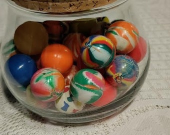 34 Vintage Colorful Bouncy Balls From Vending Machines