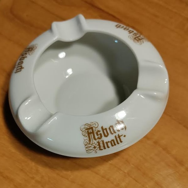 Vintage Asbach Uralt Advertising Porcelain Ashtray