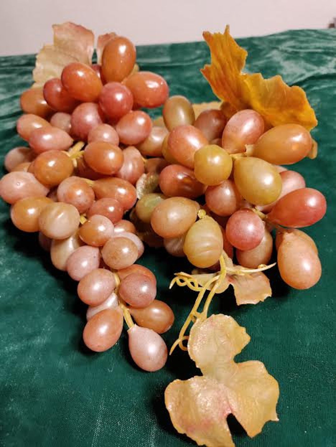 Two Clusters of Reddish/green Faux Grapes With Matching Etsy