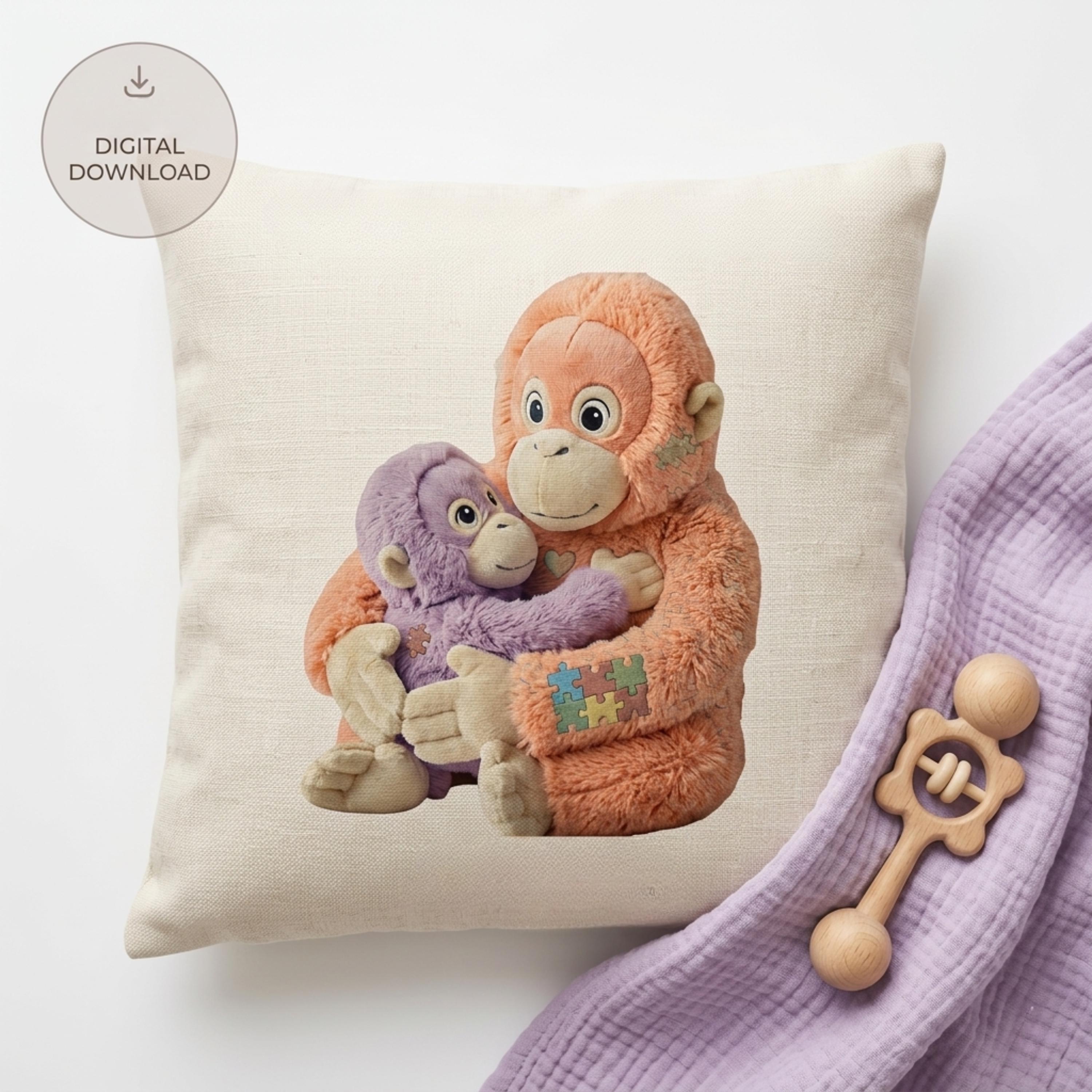 Sensory Hug Monkey PNG, Autism Awareness Sublimation Design ...