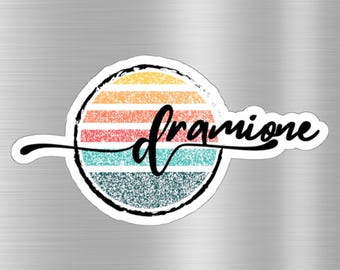 Dramione Retro Sunset Aufkleber - Fan Fiktion - für Wasserflasche, Kindle, Laptop - Hermine Granger, Draco Malfoy