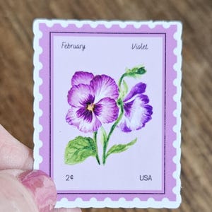 Vintage Floral Birth Month Flower Stickers in Stamp Design – Waterproof Vinyl Die Cut Stickers for Journals, Planners, Scrapbooking Gifts
