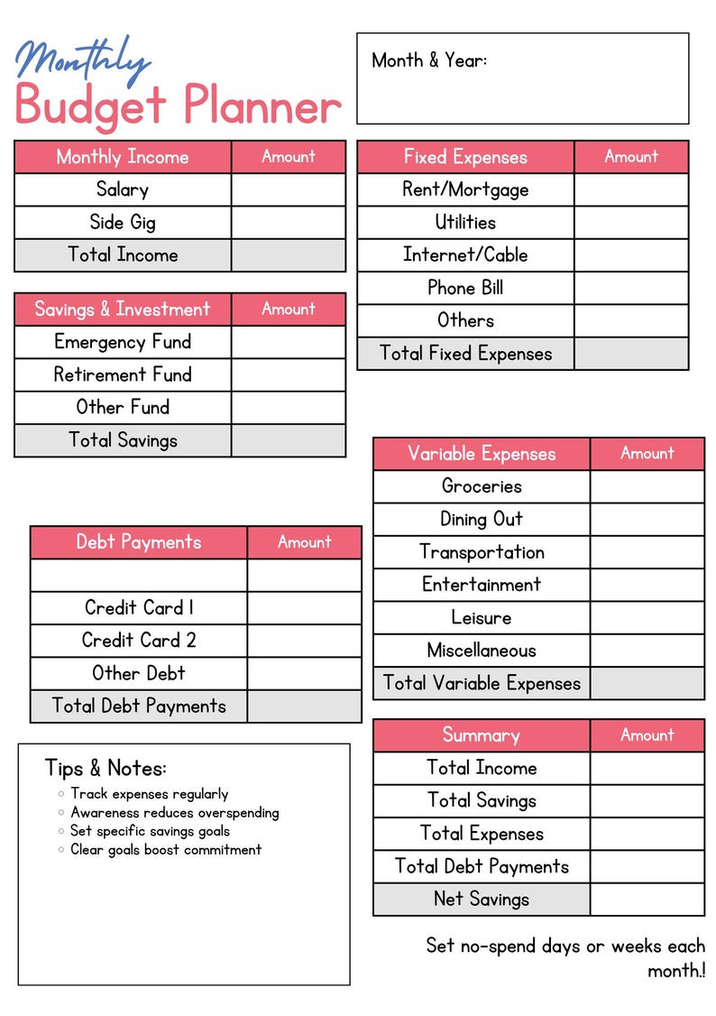 Printable Budget Planner Journal: Effortless Money Management (digital ...