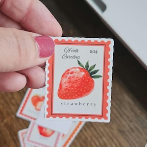 North Carolina State Sticker Vintage Label Berry Design Southern Sticker for Journal Notebook Accent State Pride Gift Label| Happy Planners