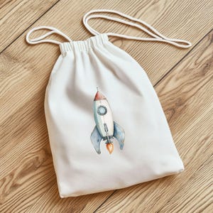 Weltraum Reise Bügelbilder, Wasserfarbe Grafiken zum Aufbügeln, Raumschiff, Planeten och Sterne, Niedliche Illustrationen für Kinder Tshirt bild 9