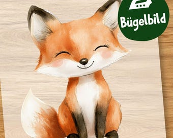Bügelbild Fuchs, Niedliches Waldtier zum Aufbügeln für Kinder Shirt, Schultüte & DIY Kleidung