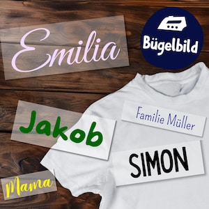 Dein Name Bügelbild, Personalisierte Sprüche Bügelbilder, Schriftzug zum Aufbügeln, Individueller Text Kinder Tshirt Süß Bügelmotiv