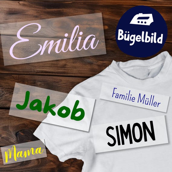 Dein Name Bügelbild, Personalisierte Sprüche Bügelbilder, Schriftzug zum Aufbügeln,  Individueller Text Kinder Tshirt Süß Bügelmotiv