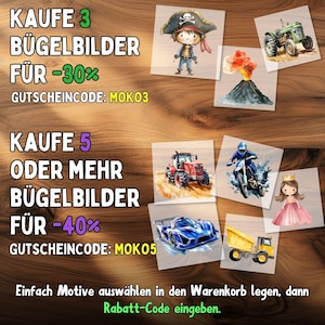 Traktor Bügelbilder, Bauernhof Wasserfarbe Trecker zum Aufbügeln, Coole Fahrzeuge Kinder Geburtstag Transferfolie, Traktor Tshirt Druck image 4
