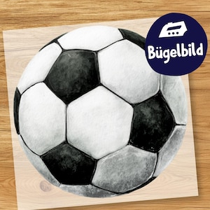 Fußball Ball Bügelbild, Aquarell Fußballmotiv Kinder Shirt, Sport Transfer Bild Schultüte Jungs