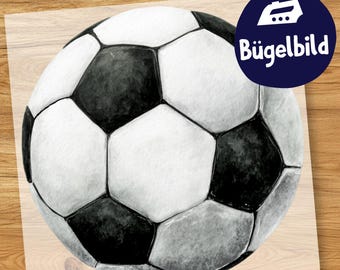 Fußball Ball Bügelbild, Aquarell Fußballmotiv Kinder Shirt, Sport Transfer Bild Schultüte Jungs