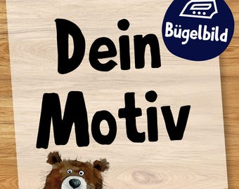 Individuelle Bügelbilder, Logo Firmenname, Süße Wasserfarbe Bilder zum Aufbügeln, Kinder Tshirt Bügelmotiv, Dein Text Personalisiert