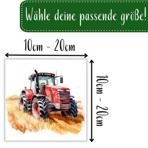 Traktor Bügelbilder, Bauernhof Wasserfarbe Trecker zum Aufbügeln, Coole Fahrzeuge Kinder Geburtstag Transferfolie, Traktor Tshirt Druck image 5