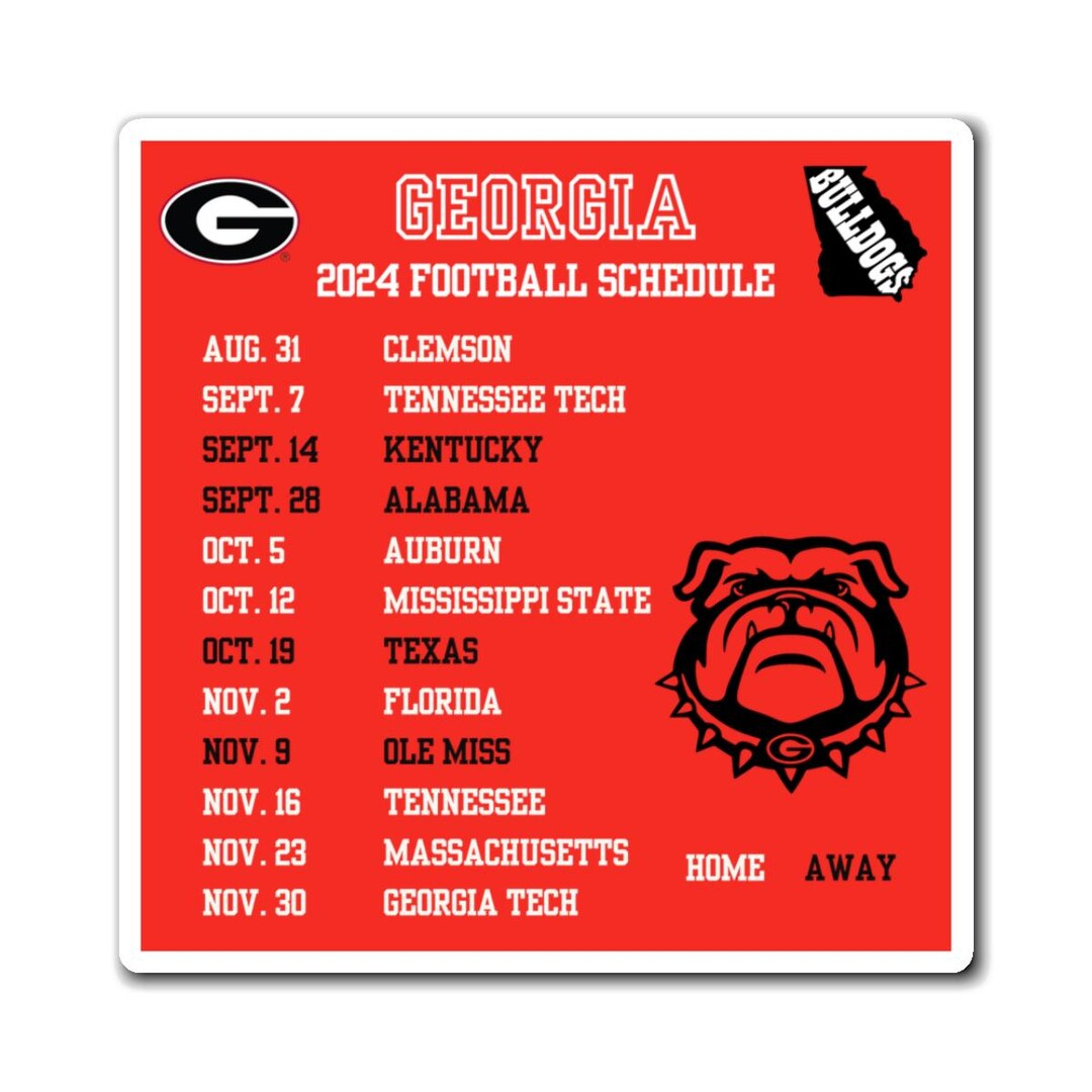 Georgia Football Schedules 2024, SEC Magnets - Etsy
