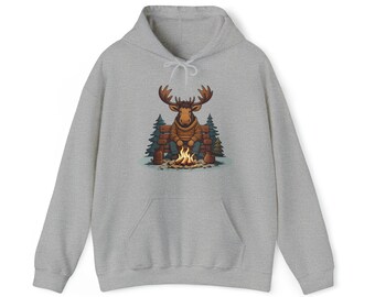 Camping Moose Hoodie - Available in sizes up to 5XL - FREE SHIPPING