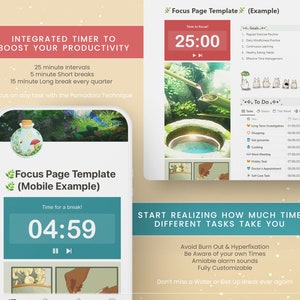 May include: A mobile phone screen displaying a timer app with a green background and the text "Time for a break!" and "04:59". The timer is set to 4 minutes and 59 seconds. The app also features a green button with two parallel lines and a play button.
