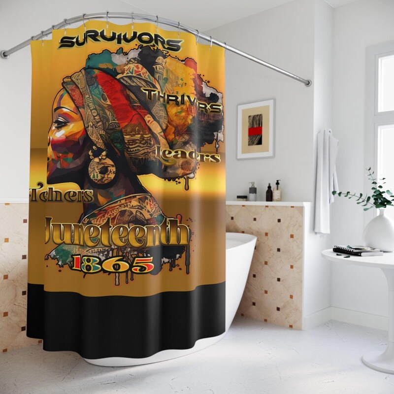 African Christmas Shower Curtain Afro Heritage and Celebrated DT03 main image 0
