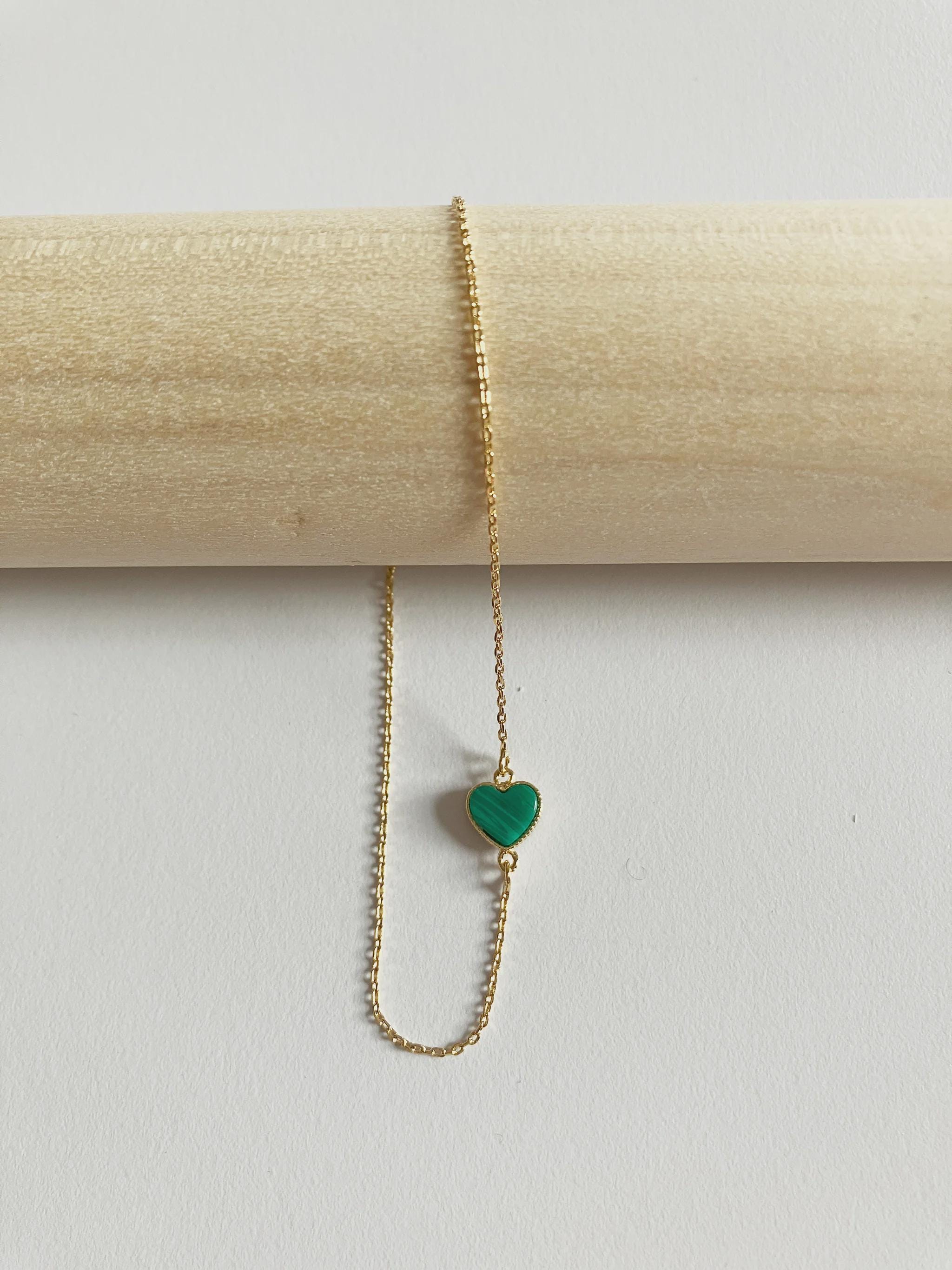 マラカイトのスイートハートブレスレット - Etsy 日本