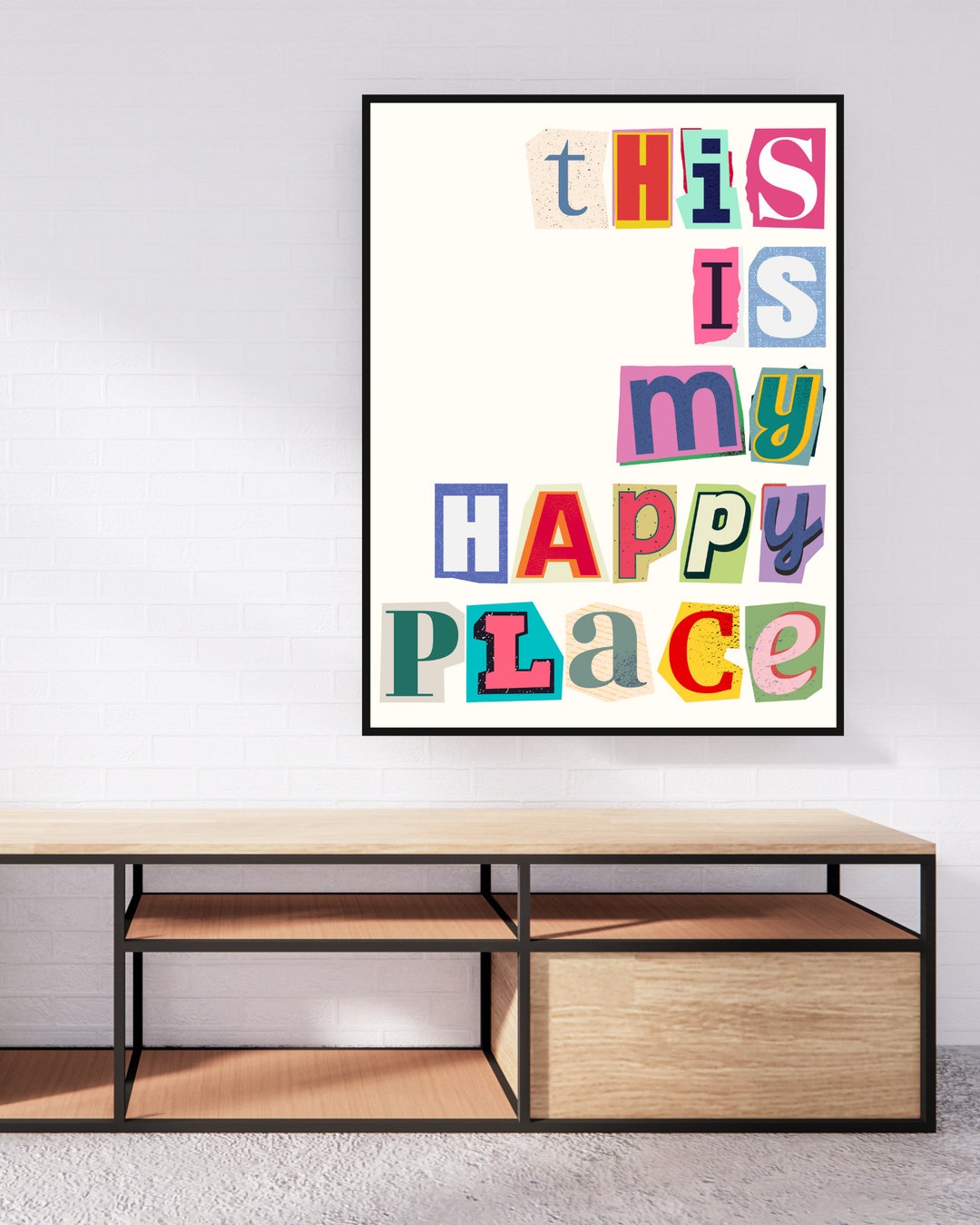 Happy Place Art Print INSTANT DOWNLOAD Trendy College Etsy