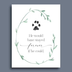 He Would Have Stayed Forever If He Could | Pet Loss Card | Card For Grieving Friend | Loss of Pet Keepsake | Sympathy Card For Loss of Dog