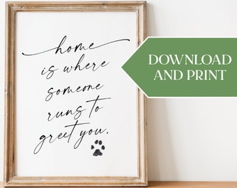Dog Lovers Quote Print, Dog Wall Decor, Dog Quotes, Home Decor Wall Art, Dog Lovers, Decor, Dog Print Download