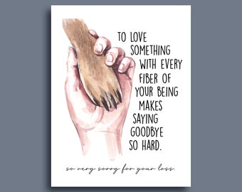 So Sorry For Your Loss | Pet Loss Card | Card For Grieving Friend | Loss of Pet | Sympathy Card for Loss of Dog | Rainbow Bridge Card