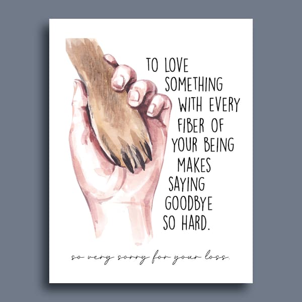 So Sorry For Your Loss | Pet Loss Card | Card For Grieving Friend | Loss of Pet | Sympathy Card for Loss of Dog | Rainbow Bridge Card