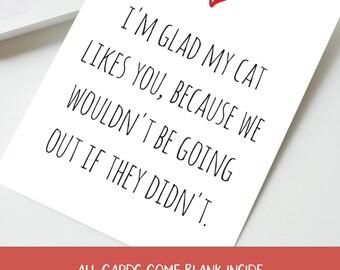 Funny Valentine's Day Card For Cat Lovers | Funny Anniversary Card | Valentine's Day Card from Cat Parent