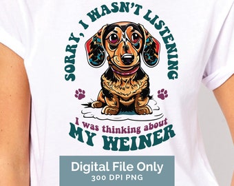Funny Dachshund PNG Clipart | Weiner T-shirt Design | Dachshund Sublimation Designs | Dog Illustration Transfer File | Weiner Dog PNG