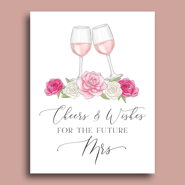 Cheers And Wishes For The Future Mrs | Card for Bride To Be | Bridal Shower Card | Engagement Gift