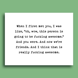 When I First Met You I Was Like | Birthday Card For Friend | Funny Friendship Card | Gift For Best Friend | This Person Is Awesome