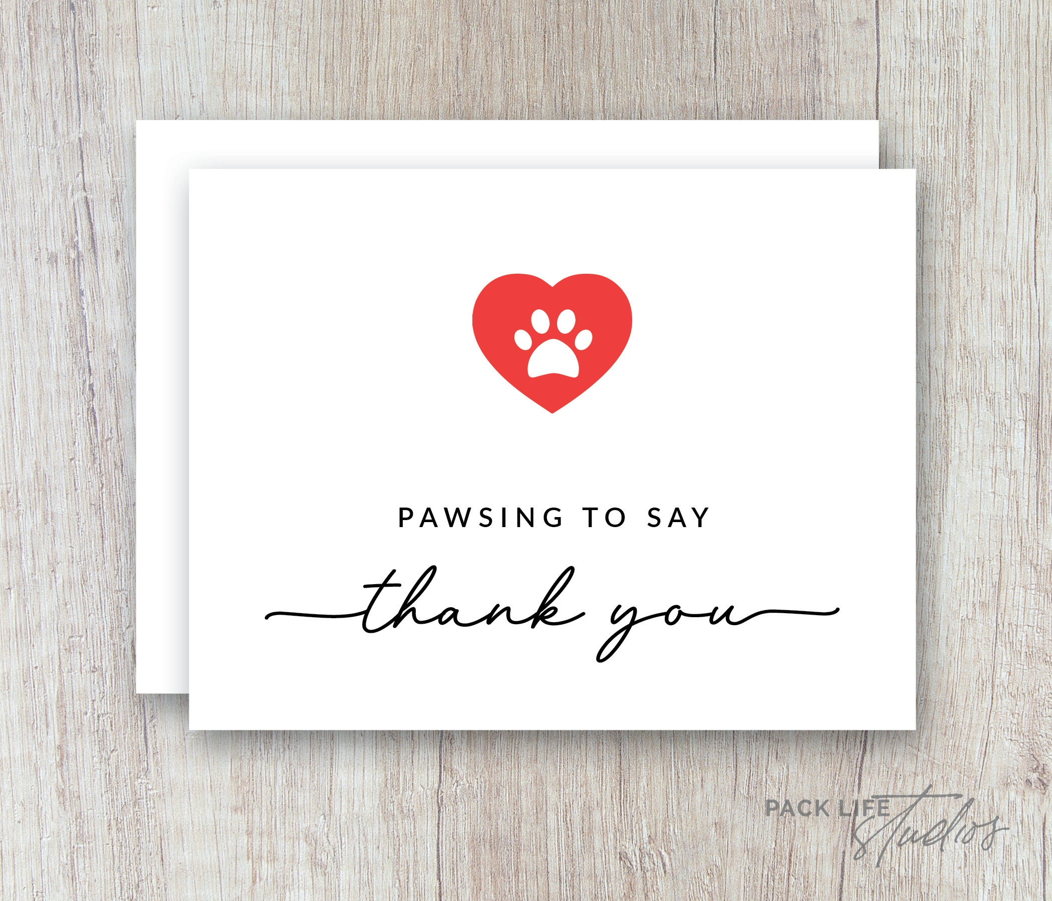 Dog Paw Print Thank You Cards: Stationery Set of 10 - Etsy