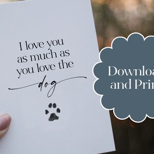 Carte d’anniversaire, cartes de vœux Je t’aime, amoureux des chiens, cartes pour les propriétaires de chiens, carte de Saint-Valentin, carte de chien drôle