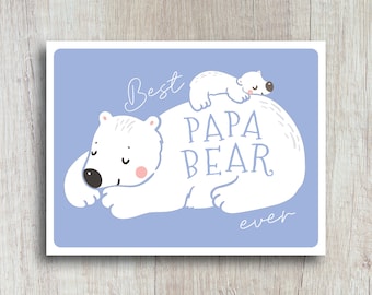Best Papa Bear Ever | Father's Day Card | First Father's Day | Card For Dad From Kids | Birthday Card For Dad