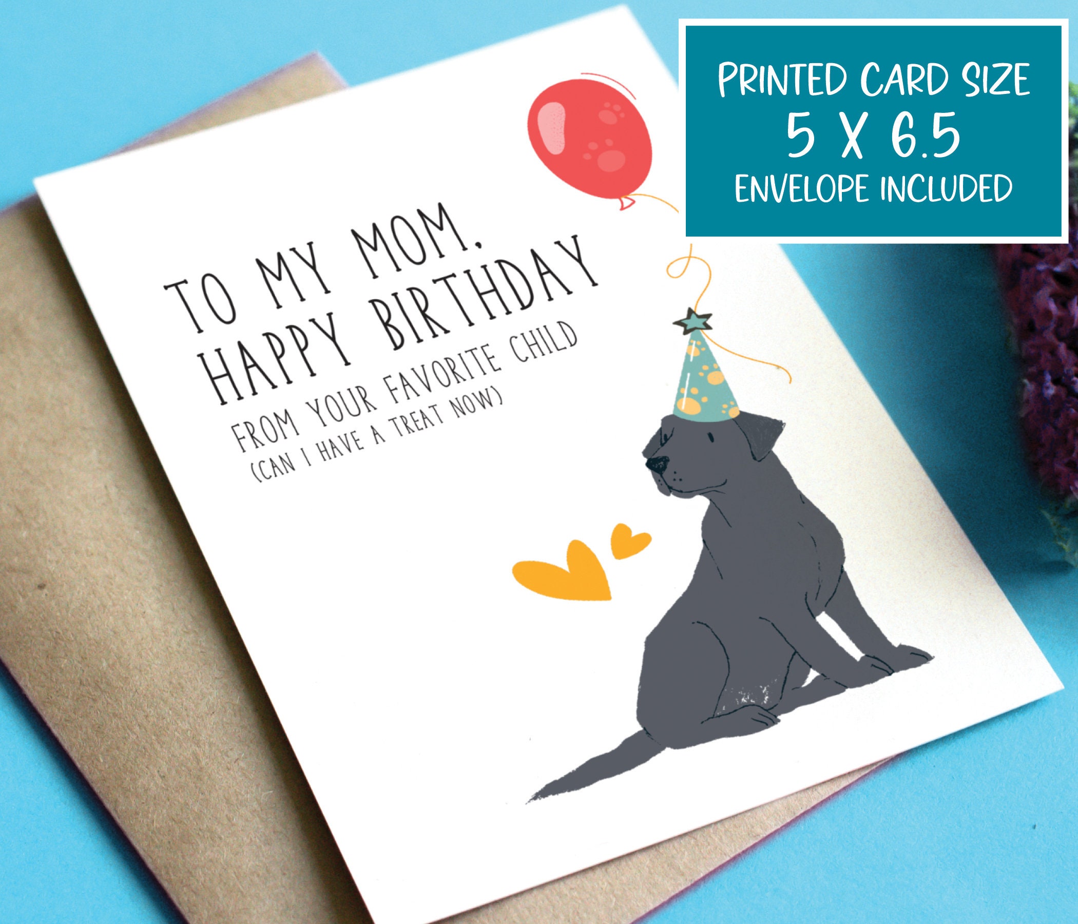 To My Mom Happy Birthday | Birthday Card From the Dog | Card From ...