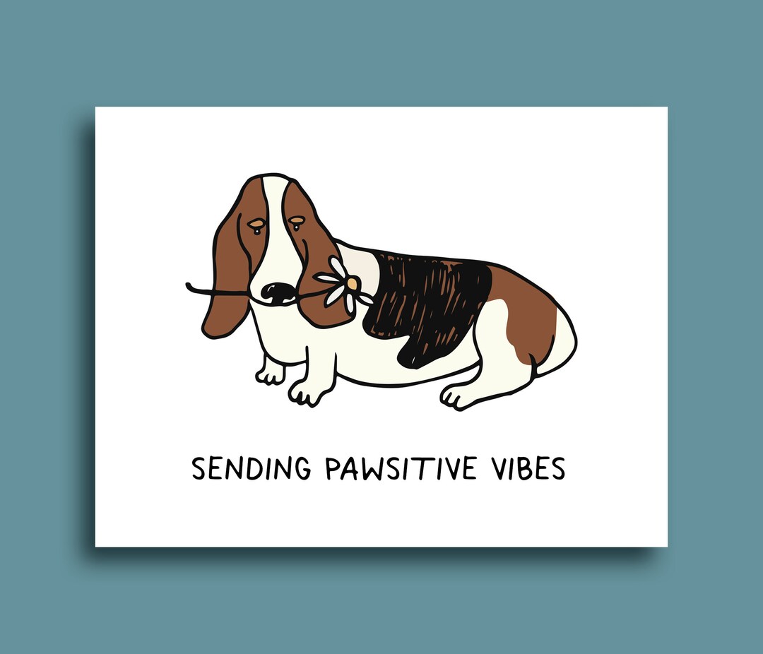 Pawsitive Card Sending Pawsitive Vibes Greeting Card: Dog Lover Thinking of You - Etsy