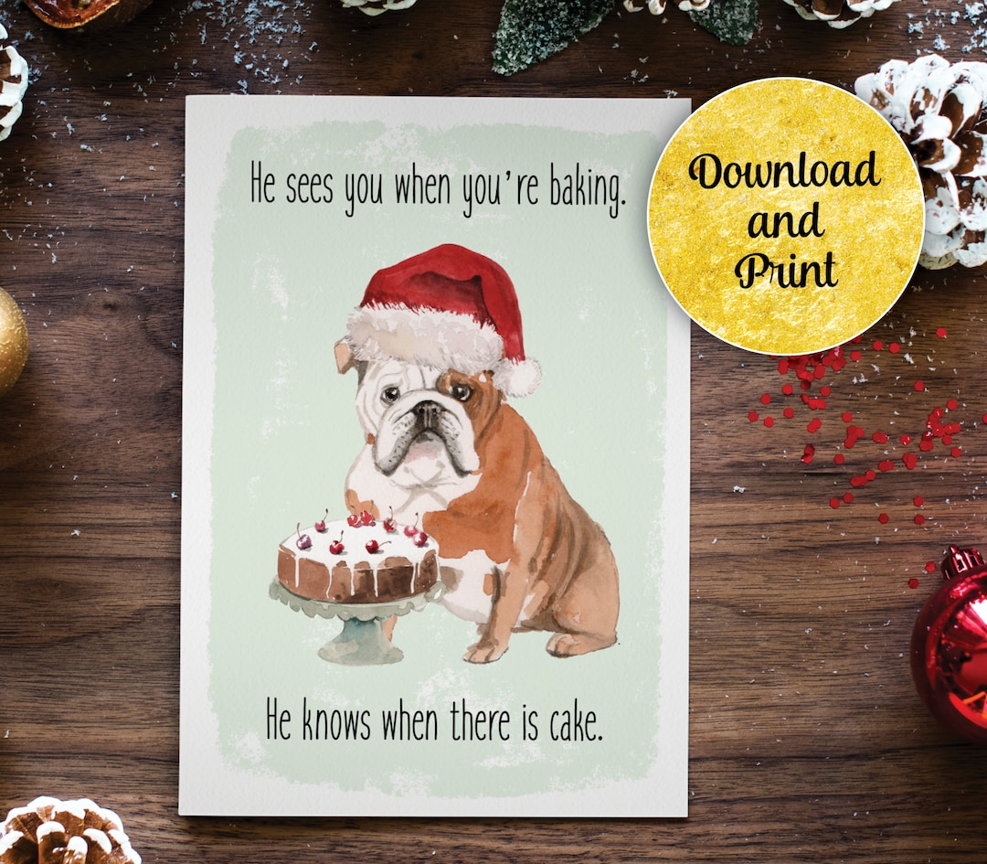 Instant Download Printable Funny Dog Christmas Card | Printable Dog ...