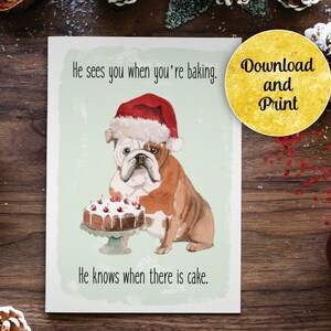 Cartão de Natal engraçado para cachorro para impressão instantânea | Cartão de Natal para cachorro para impressão | Em branco por dentro