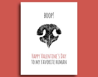 Happy Valentine's Day To My Favorite Human | Valentine's Day Card From Dog | Dog Nose Print | I Love You Gift for Dog Mom and Dad