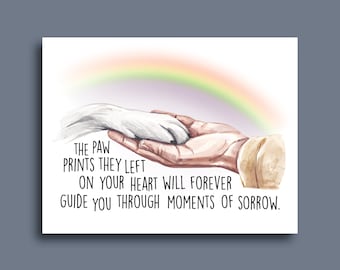 So Sorry For Your Loss | Pet Loss Card | Card For Grieving Friend | Loss of Pet | Sympathy Card for Loss of Dog | Rainbow Bridge Card