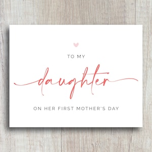First Mother&#39;s Day Card for Daughter: Minimalist Handwritten Design