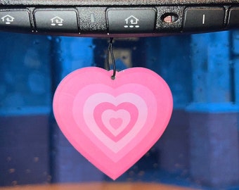 Pink Heart Car Air Freshener | Cute and Sweet Scented Ornament for Your Drive | Y2K Charm!