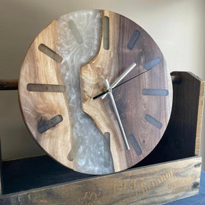 Personalized wood and epoxy clock