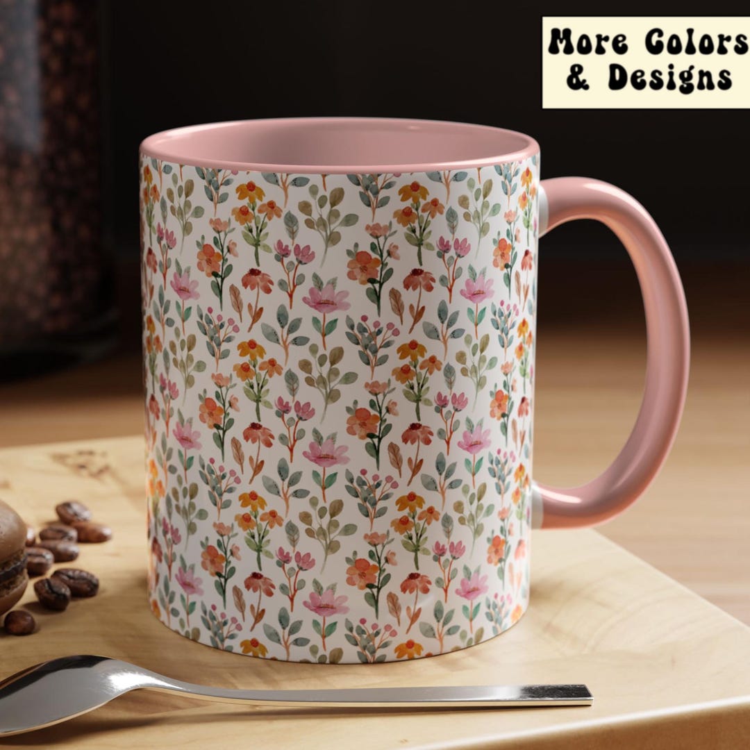 Floral Ceramic Mug, Wildflower Mug, Coffee Mug, Tea Mug, Flower Mug ...