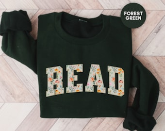 Floral Librarian Sweatshirt Reading Teacher Shirt, Introvert Shirt, Book Lover Tshirt, Literature Shirt, Banned Books Shirt, Bookworm Shirt
